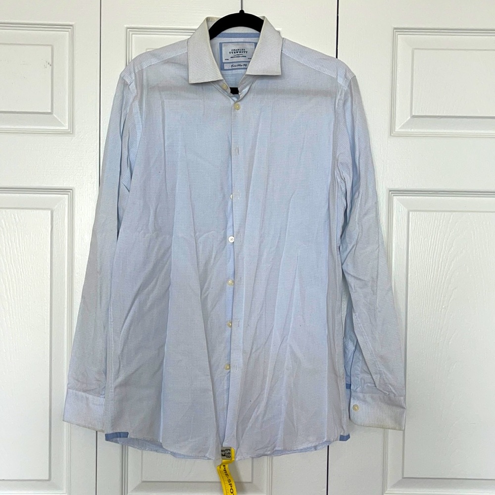 Charles Tyrwitt extra slim fit white blue button